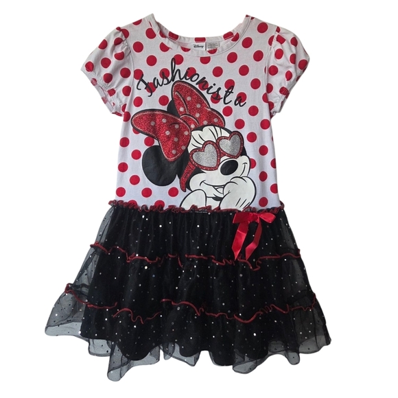 Disney Minnie Mouse Red Polka Dot Dress - Picture 1 of 2